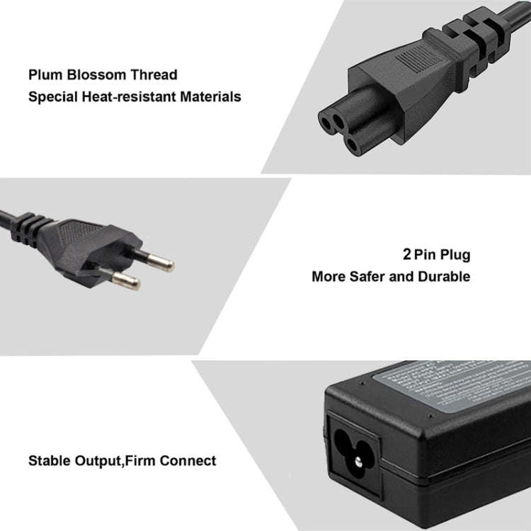 Mini Replacement AC Adapter 19.5V 2.31A 45W for Dell Notebook, Output Tips: 4.5mm x 2.7mm(EU Plug)