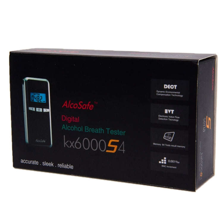 Alcohol 4 Digital LCD Display Breath Analyzer Tester(Black)