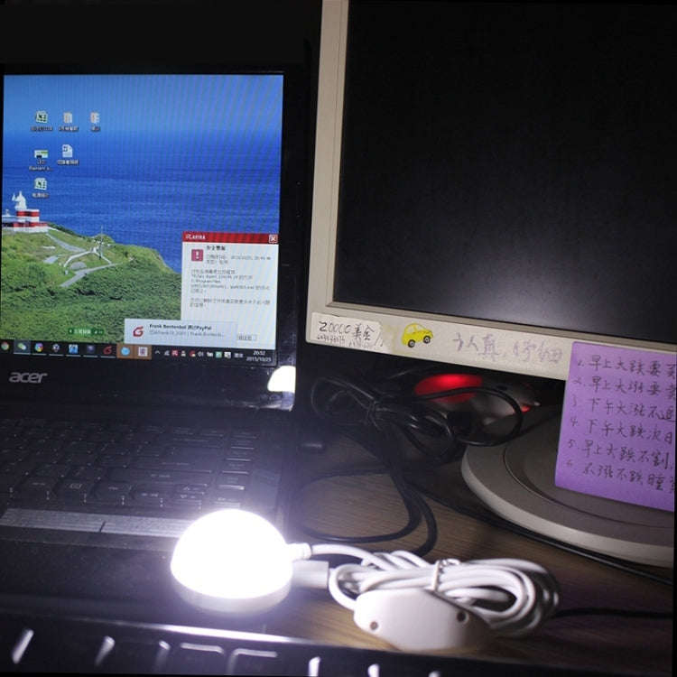 2W Dimmable USB LED Light Bulb with Magnetic, USB-2W-W 5V 140-150Lumens 6 LED