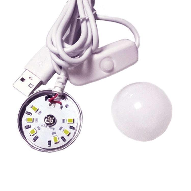2W USB LED Light Bulb with Magnetic & Cable, USB-2W-WW 5V 140-150Lumens 6 LED