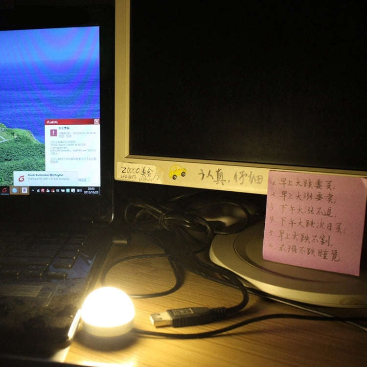 2W USB LED Light Bulb with Magnetic & Cable, USB-2W-WW 5V 140-150Lumens 6 LED