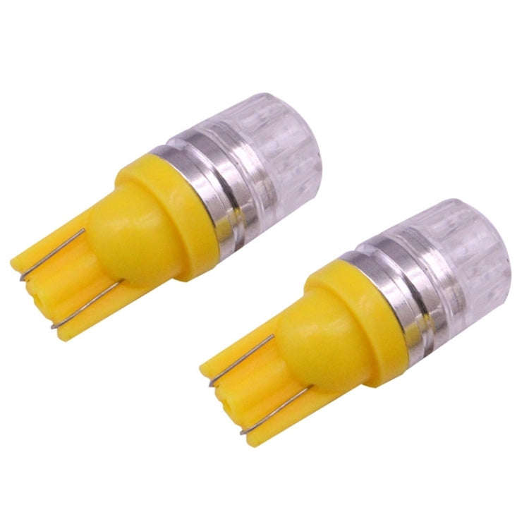 2 PCS T10 1.5W 60LM 1 LED Yellow COB LED Brake Light for Vehicles, DC12V(Yellow)