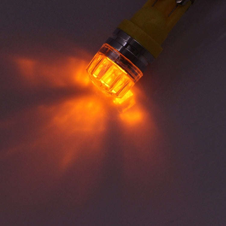 2 PCS T10 1.5W 60LM 1 LED Yellow COB LED Brake Light for Vehicles, DC12V(Yellow)
