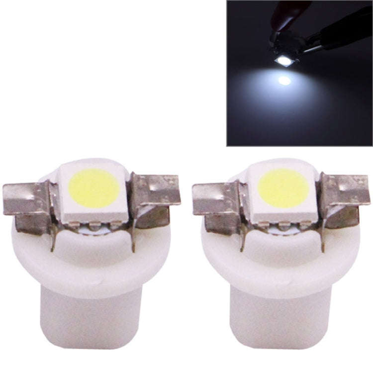2 PCS B8.5 White Light 0.2W 12LM 1 LED SMD 5050 LED Instrument Light Bulb Dashboard Light for Veh...