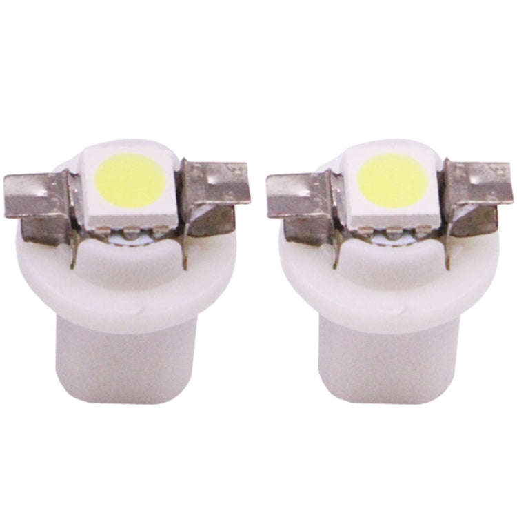 2 PCS B8.5 White Light 0.2W 12LM 1 LED SMD 5050 LED Instrument Light Bulb Dashboard Light for Veh...