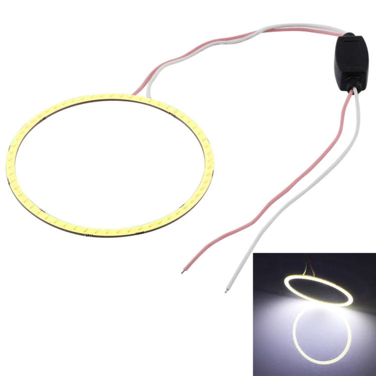90mm 5W 180LM Angel Eyes Circles Car Headlight COB LED Lights for Vehicles, DC 12-24V(White Light)