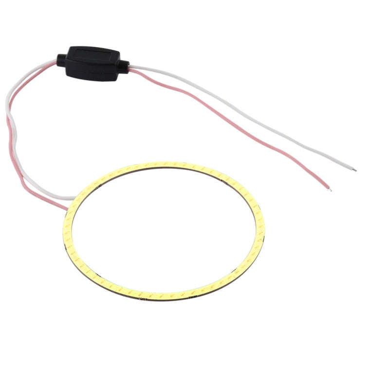 90mm 5W 180LM Angel Eyes Circles Car Headlight COB LED Lights for Vehicles, DC 12-24V(White Light)
