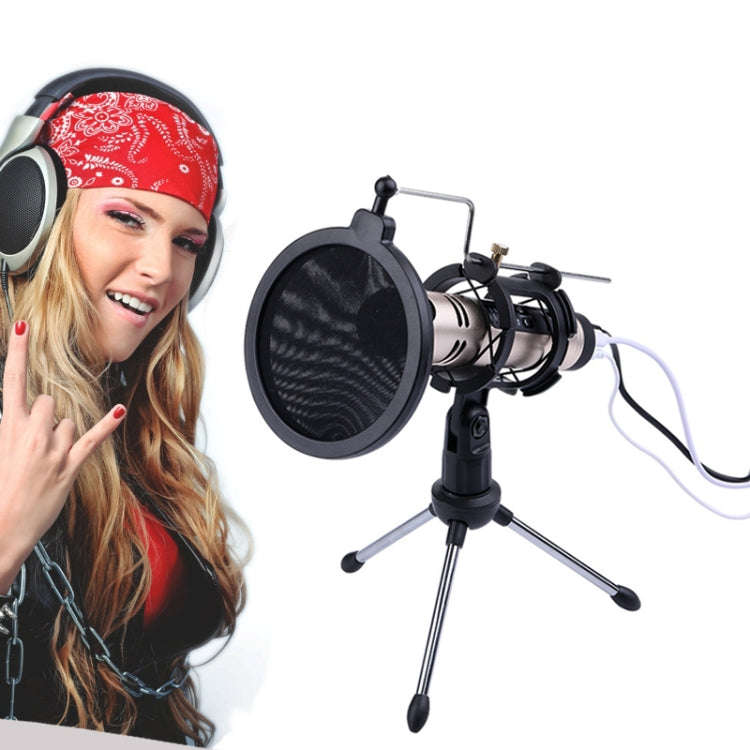PS-5 Universal Live Broadcast Bracket Tripod Holder with Anti-spray Net & Microphone Clip & Shock...