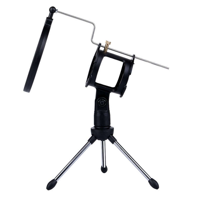 PS-5 Universal Live Broadcast Bracket Tripod Holder with Anti-spray Net & Microphone Clip & Shock...