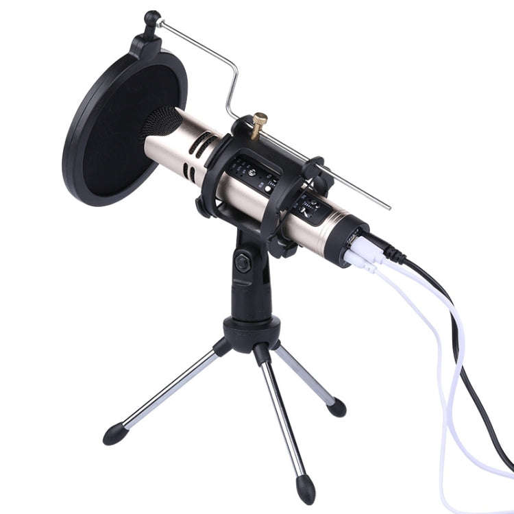 PS-5 Universal Live Broadcast Bracket Tripod Holder with Anti-spray Net & Microphone Clip & Shock...