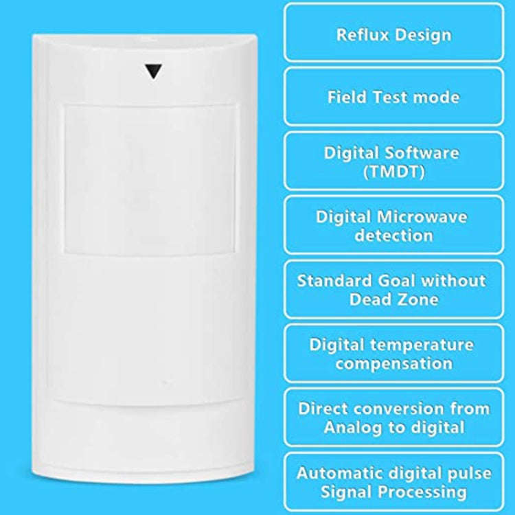 PA-525D Wired Dual Infrared and Microwave Digital Motion Detector(White)