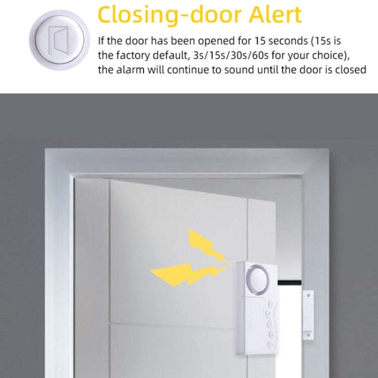 4 in 1 Door Magnet Refrigerator Delayed Door Closing Bell Anti-theft Alarm (3V)