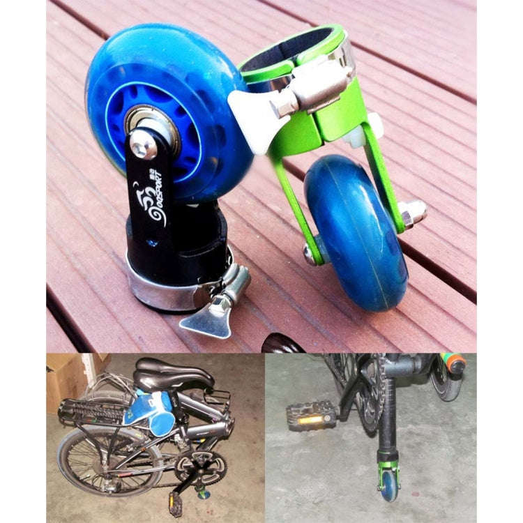 OQSPORT Folding Bicycle Auxiliary Wheel Booster Wheel(Black)