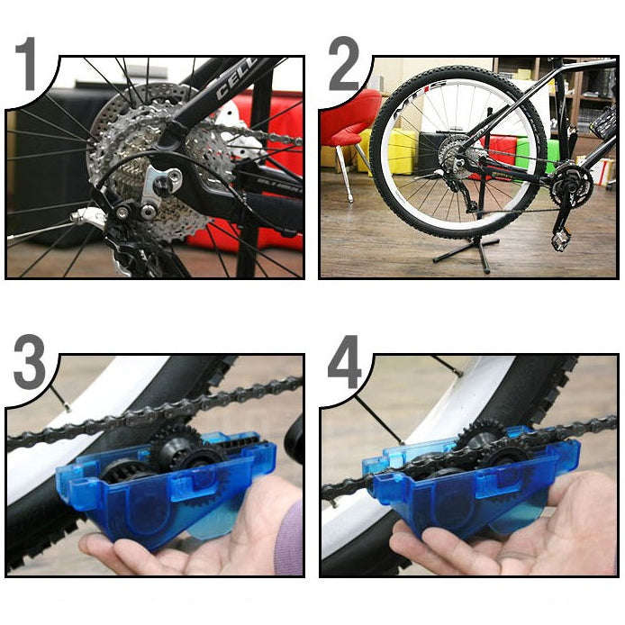 Bicycle Chain Cleaner Cycling Bike Machine Brushes Scrubber Wash Tool Kit Mountaineer Bicycle Cha...