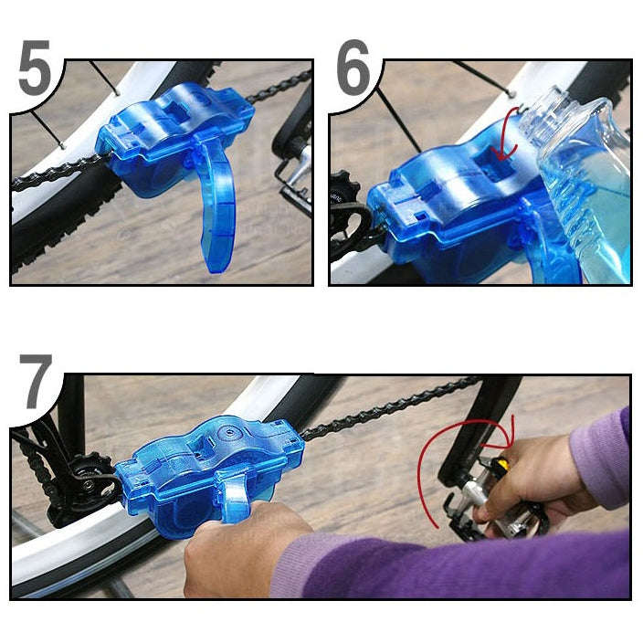 Bicycle Chain Cleaner Cycling Bike Machine Brushes Scrubber Wash Tool Kit Mountaineer Bicycle Cha...
