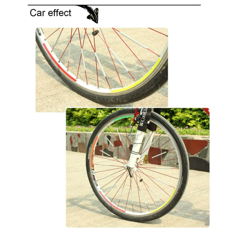 OQSPORT 12 PCS Bicycle Wheel Spoke Reflector Reflective Mount Clip Tube Warning Light Strip(Yellow)