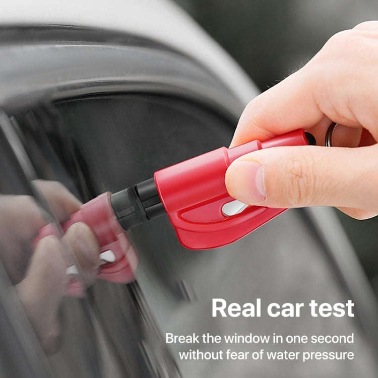 2 in 1 Car Emergency Hammer / Key Chain / Knife Broken Glass Portable Tool(Black)