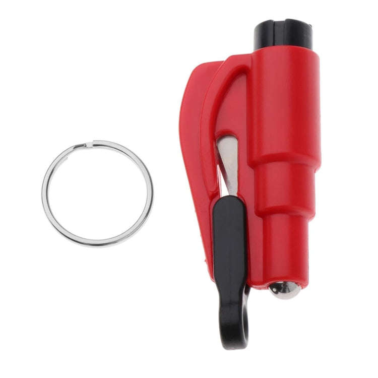 2 in 1 Car Emergency Hammer / Key Chain / Knife Broken Glass Portable Tool(Red)