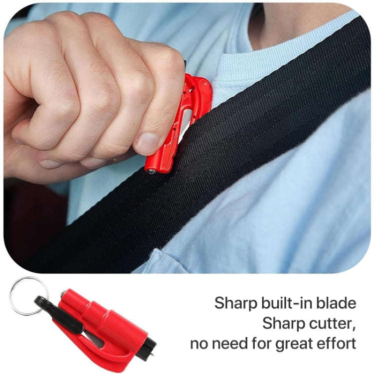 2 in 1 Car Emergency Hammer / Key Chain / Knife Broken Glass Portable Tool(Red)