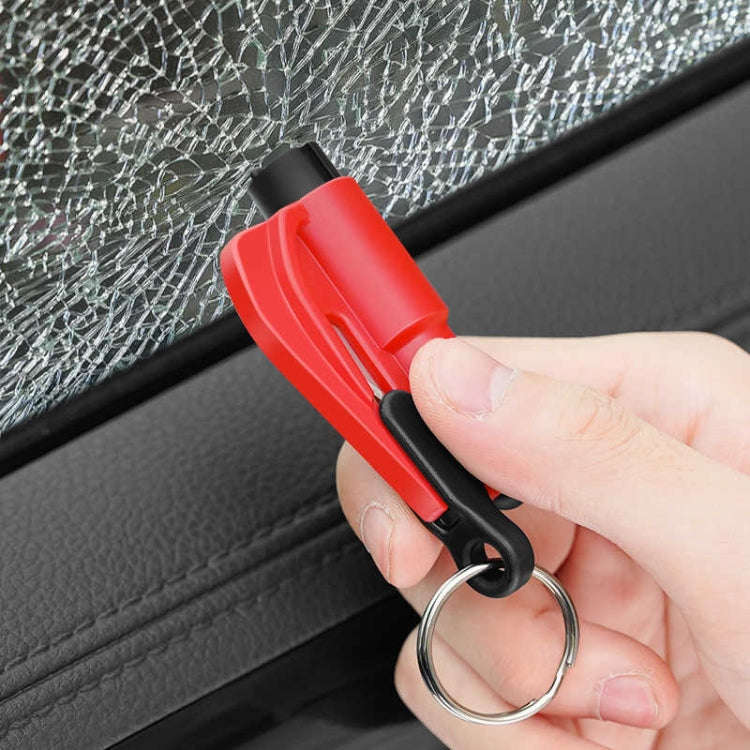 2 in 1 Car Emergency Hammer / Key Chain / Knife Broken Glass Portable Tool(Red)
