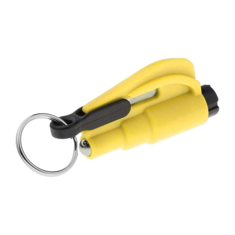 2 in 1 Car Emergency Hammer / Key Chain / Knife Broken Glass Portable Tool(Yellow)