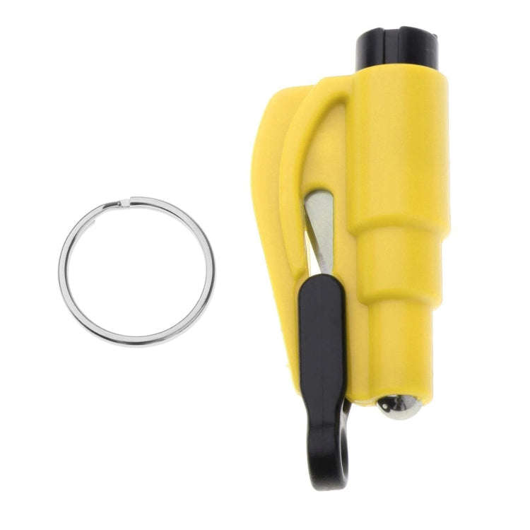 2 in 1 Car Emergency Hammer / Key Chain / Knife Broken Glass Portable Tool(Yellow)