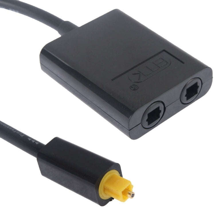 EMK Digital Toslink Optical Fiber Audio Splitter 1 to 2 Cable Adapter for DVD Player(Black)