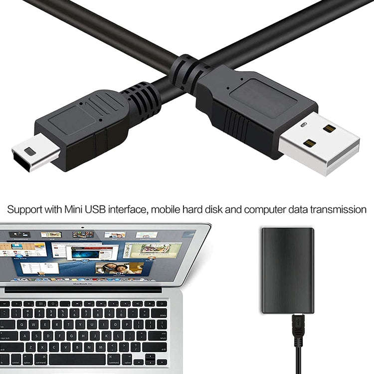 USB 2.0 AM to Mini 5pin USB Cable, Length: 1.5m(Black)