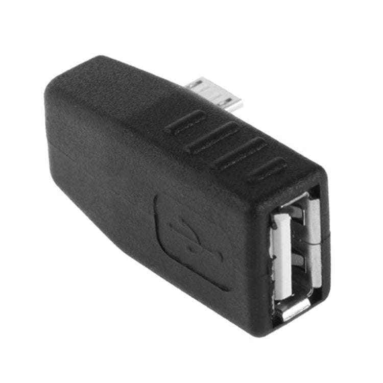 Micro USB Male to USB 2.0 AF Adapter with 90 Degree Angle, Support OTG Function(Black)