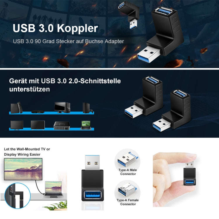 USB 3.0 AM to USB 3.0 AF Adapter(Black)