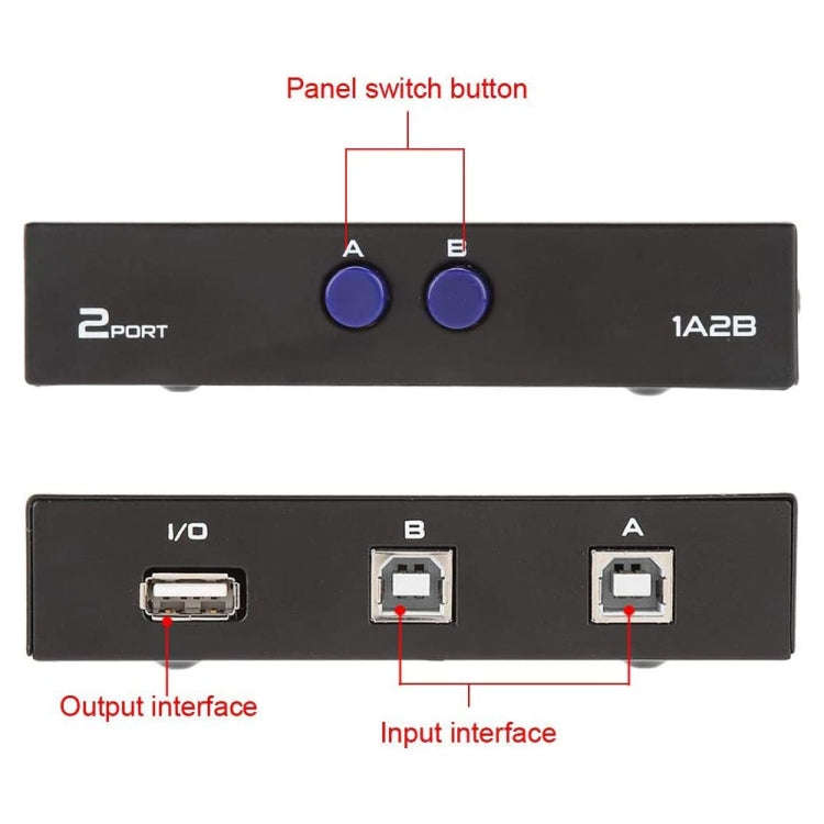 2 Port USB Data Switch(Black)