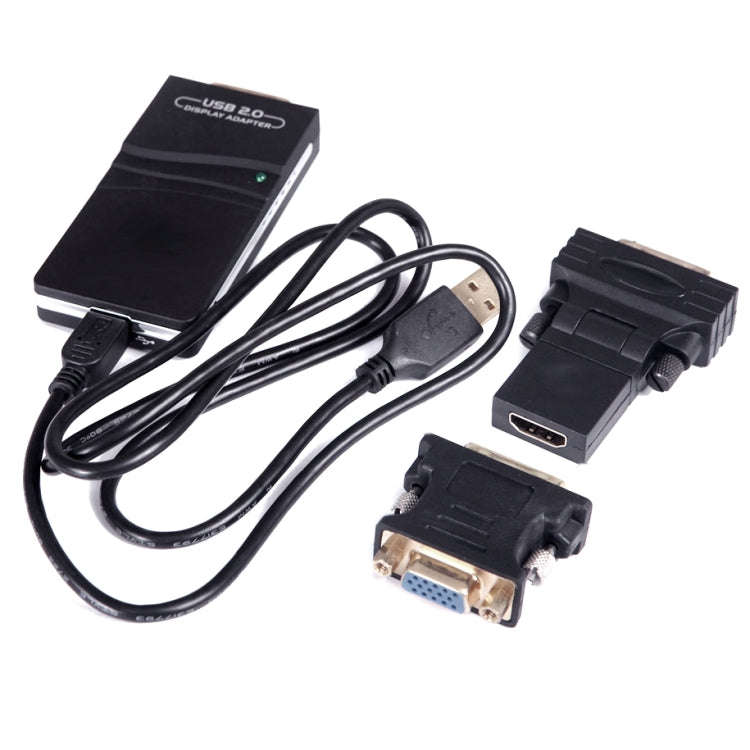 USB 2.0 to VGA, DVI, HDMI Adapter , Resolution: 1920*1080(Black)