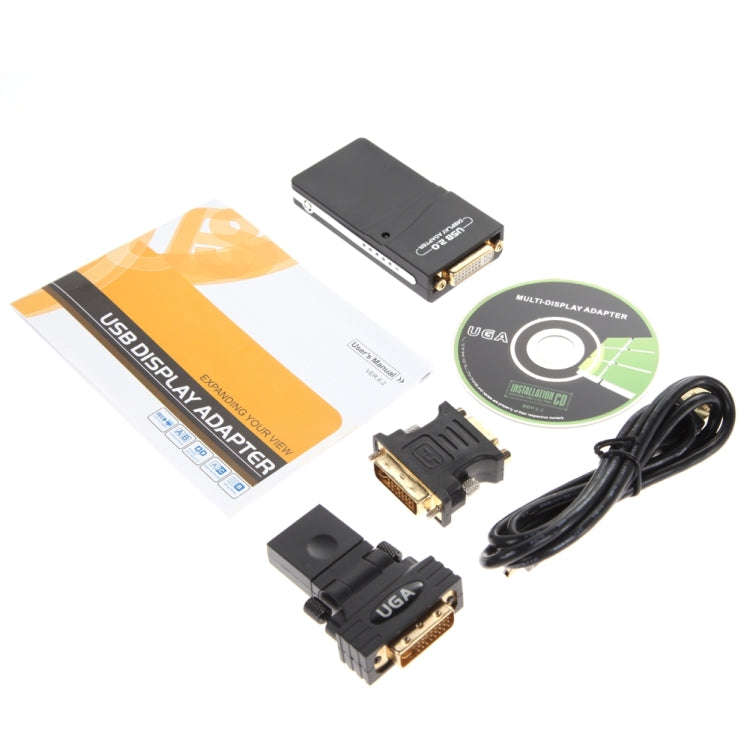 USB 2.0 to VGA, DVI, HDMI Adapter , Resolution: 1920*1080(Black)