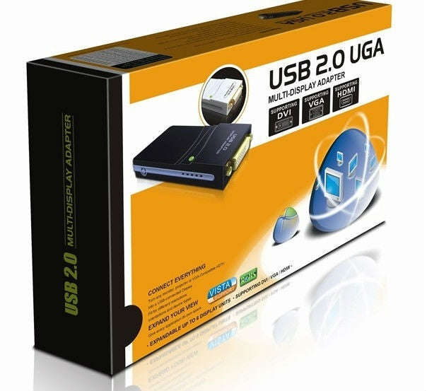 USB 2.0 to VGA, DVI, HDMI Adapter , Resolution: 1920*1080(Black)