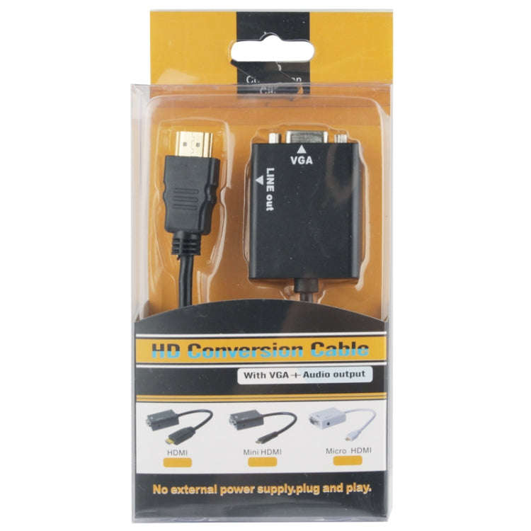 26cm HDMI to VGA + Audio Output Video Conversion Cable with 3.5mm Audio Cable, Support Full HD 10...