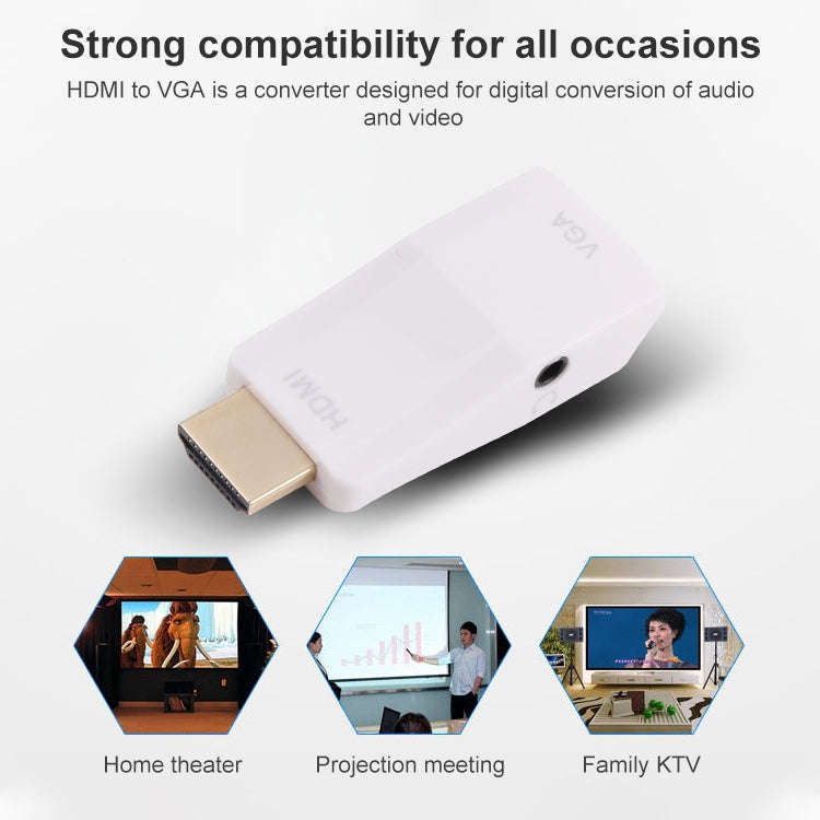 Full HD 1080P HDMI to VGA + Audio Converter Adapter for Laptop / STB / DVD / HDTV (With HDMI Fema...