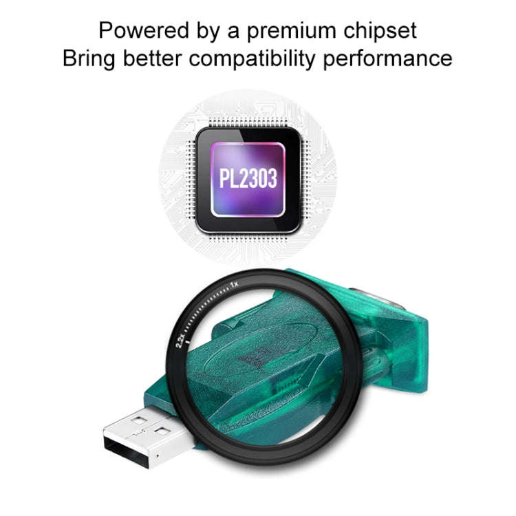 USB 2.0 to RS232 Serial Port DB9 9Pin Male Cable Converter Adapter(Green)