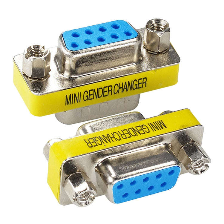 Serial RS232 DB9 9 Pin Female to Female Adapter Converter(Blue)