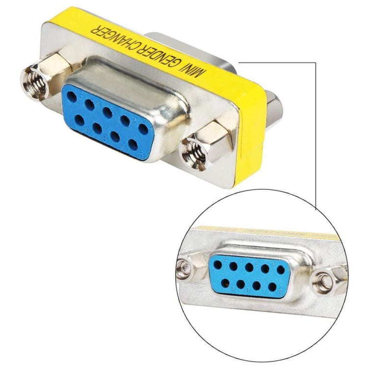 Serial RS232 DB9 9 Pin Female to Female Adapter Converter(Blue)