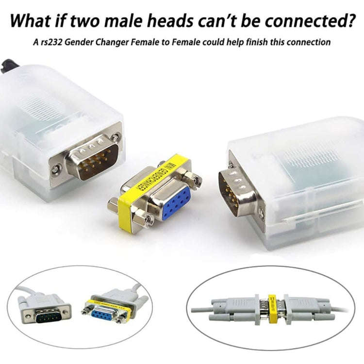 Serial RS232 DB9 9 Pin Female to Female Adapter Converter(Blue)