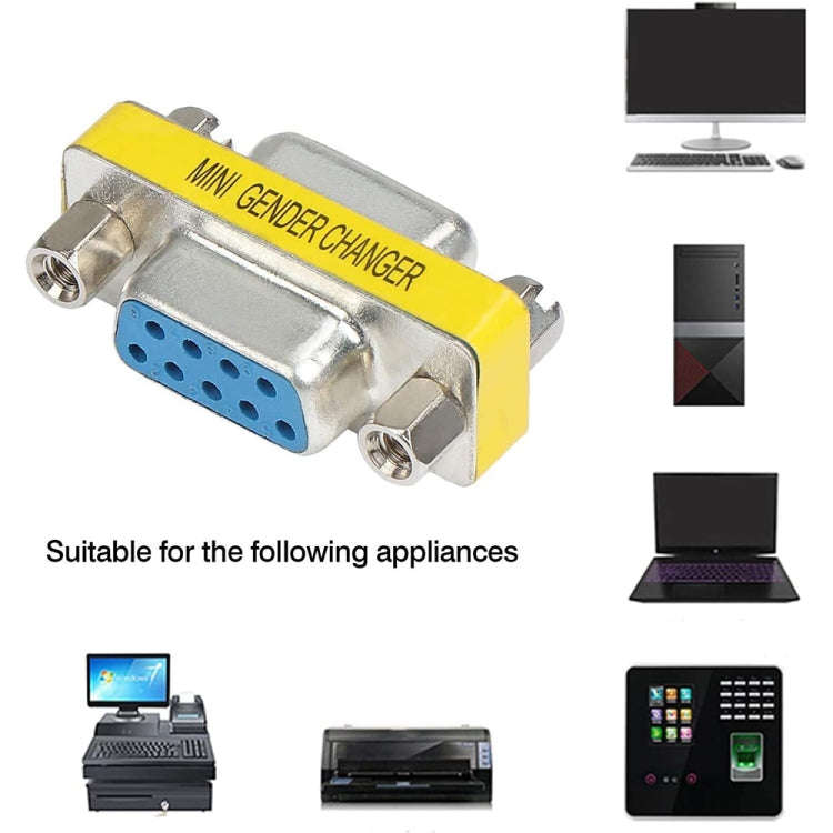 Serial RS232 DB9 9 Pin Female to Female Adapter Converter(Blue)