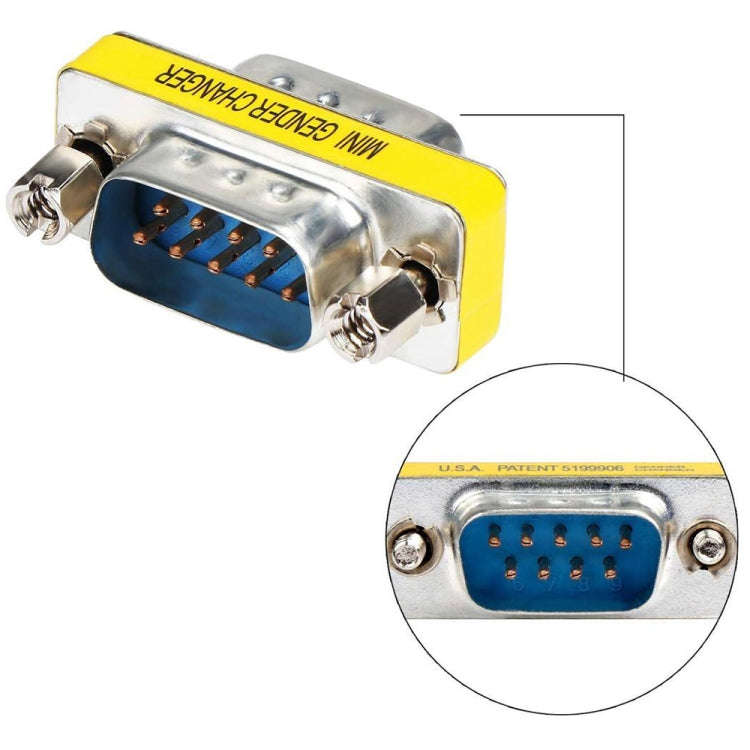 Serial RS232 DB9 9 Pin Male to Male Adapter Converter(White)