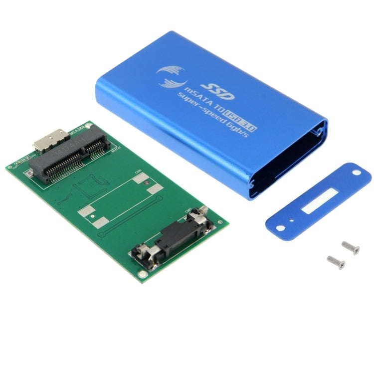 6gb/s mSATA Solid State Disk SSD to USB 3.0 Hard Disk Case(Blue)