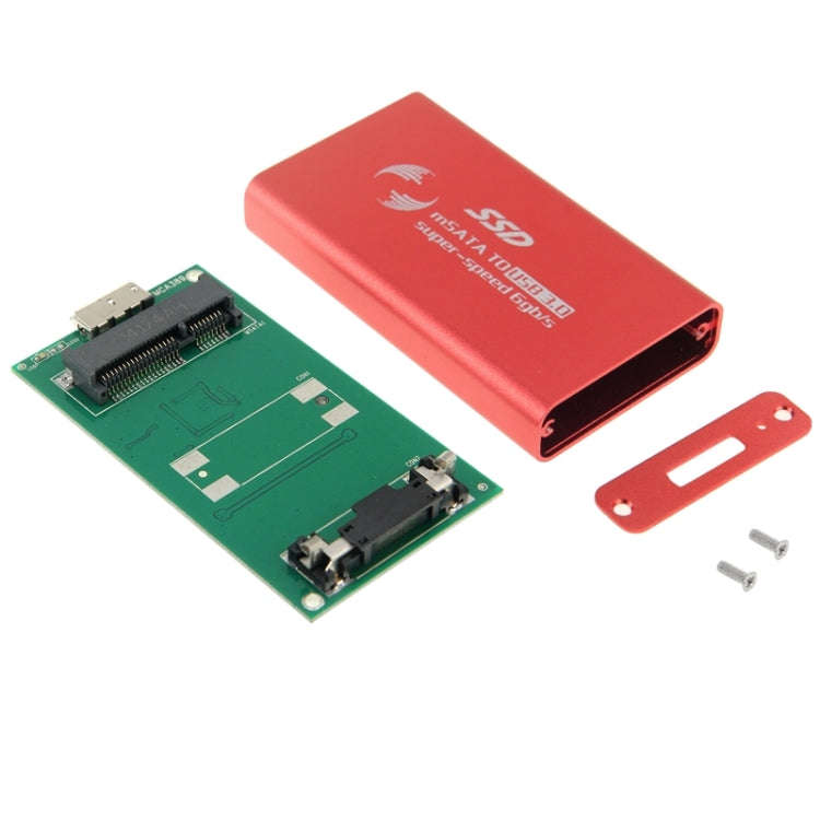 6gb/s mSATA Solid State Disk SSD to USB 3.0 Hard Disk Case(Red)