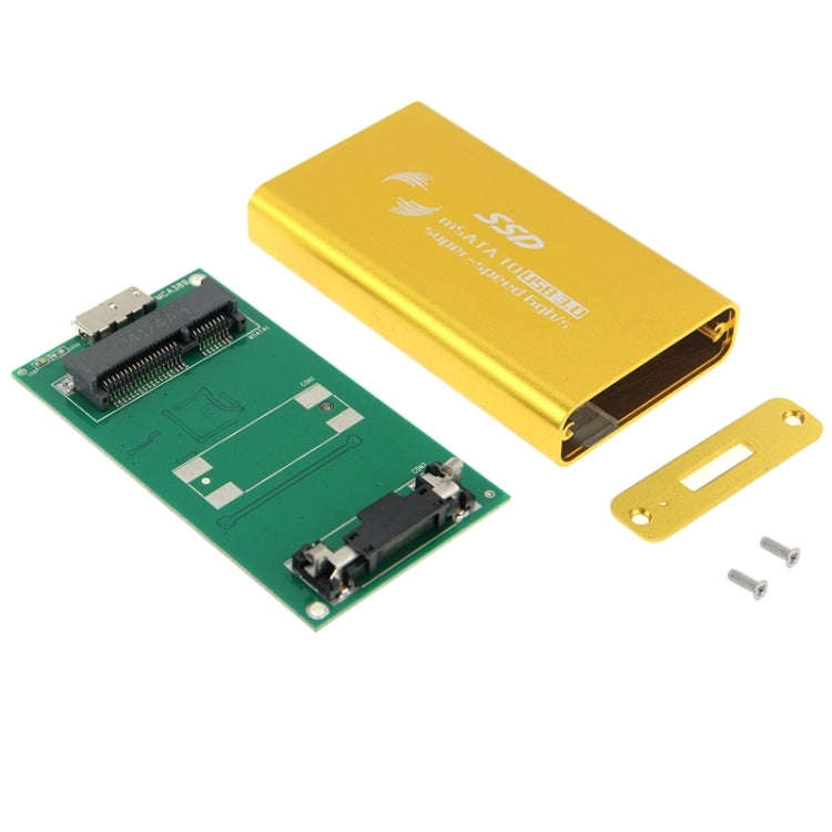 6gb/s mSATA Solid State Disk SSD to USB 3.0 Hard Disk Case(Gold)