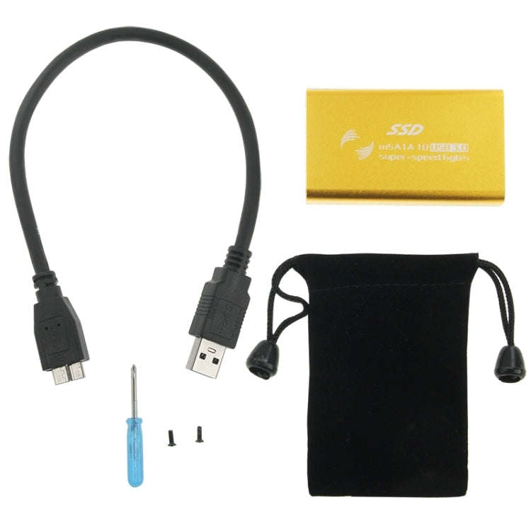6gb/s mSATA Solid State Disk SSD to USB 3.0 Hard Disk Case(Gold)