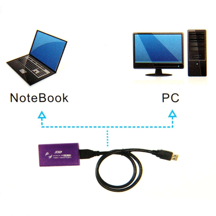 6gb/s mSATA Solid State Disk SSD to USB 3.0 Hard Disk Case(Gold)