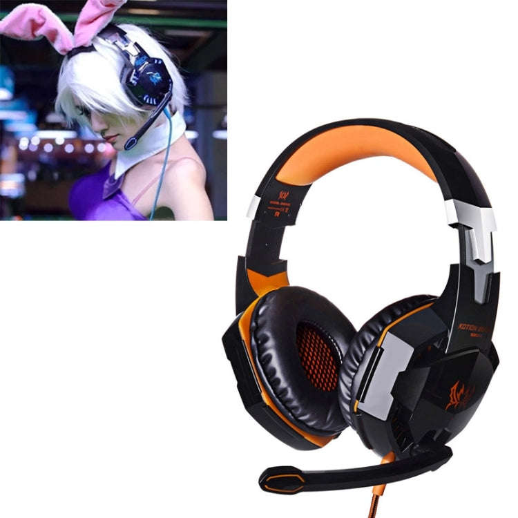 EACH G2000 Over-ear Stereo Bass Gaming Headset with Mic & LED Light for Computer, Cable Length: 2...