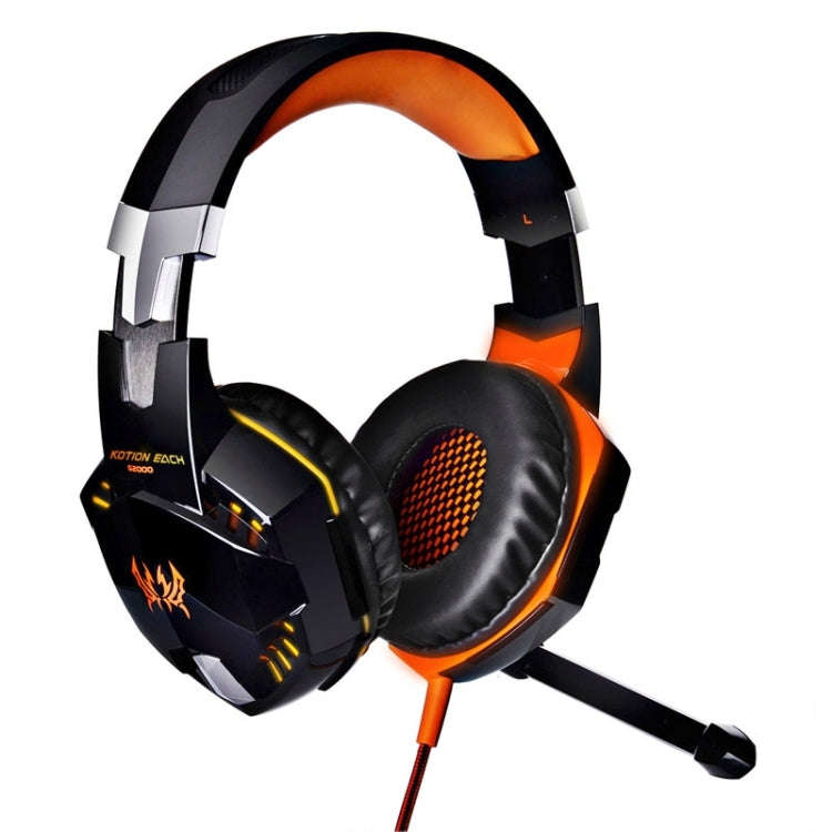 EACH G2000 Over-ear Stereo Bass Gaming Headset with Mic & LED Light for Computer, Cable Length: 2...