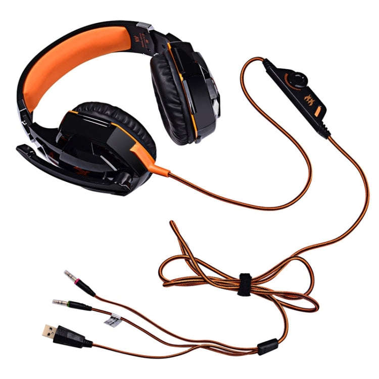 EACH G2000 Over-ear Stereo Bass Gaming Headset with Mic & LED Light for Computer, Cable Length: 2...